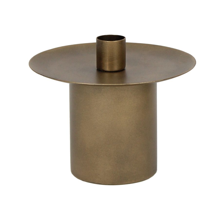 TAPER CANDLE HOLDER METAL 5.5"X5" BRONZE FINISH