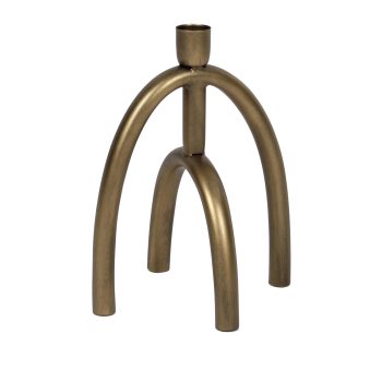 TAPER CANDLE HOLDER METAL 6"X5"X8" BRONZE FINISH