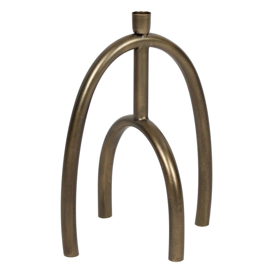 TAPER CANDLE HOLDER METAL 8.5"X7.5"X12"" BRONZE FINISH