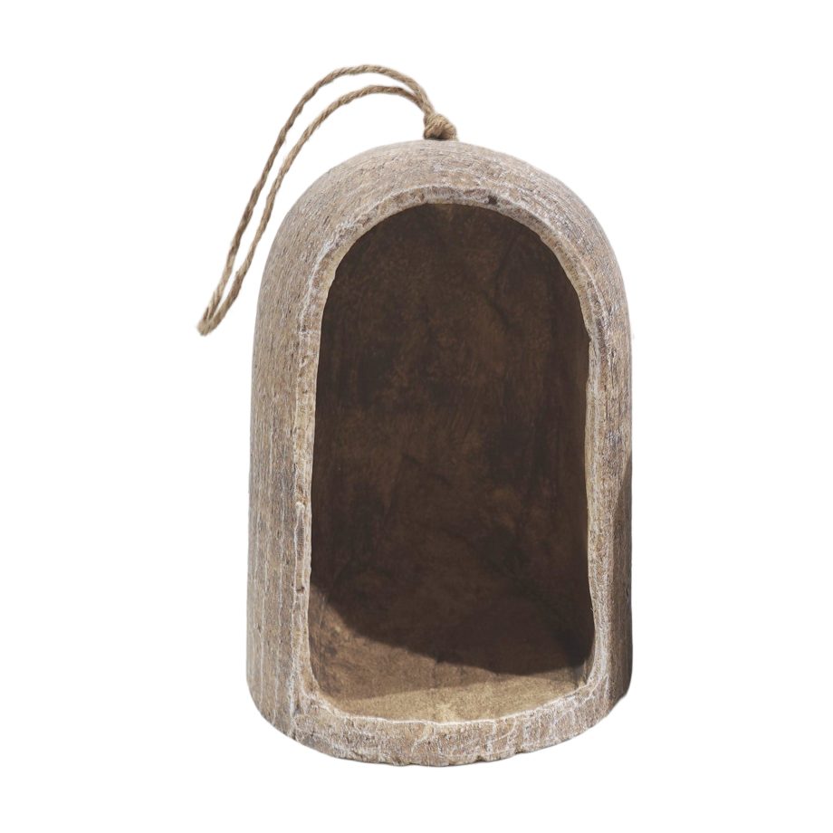 CANDLE LANTERN CERAMIC 7"X9.5"H NATURAL STONE FINISH