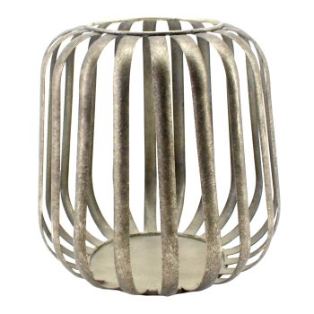 METAL LANTERN 7"X9"H CHAMPAGNE FINISH