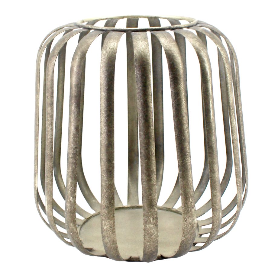 METAL LANTERN 7"X9"H CHAMPAGNE FINISH