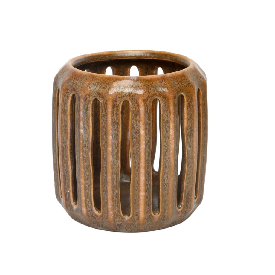 CERAMIC LANTERN 5"X5" BRONZE FINISH