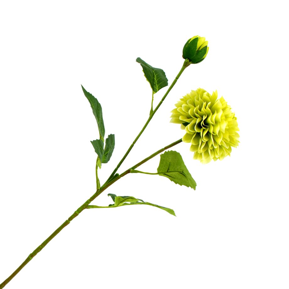 STEM DAHLIA 21.3" X11.8" YELLOW DOUBLE HEAD