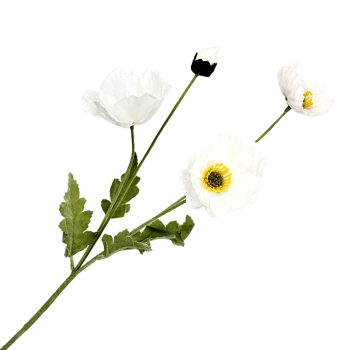 SPRAY POPPY X 4 25" WHITE