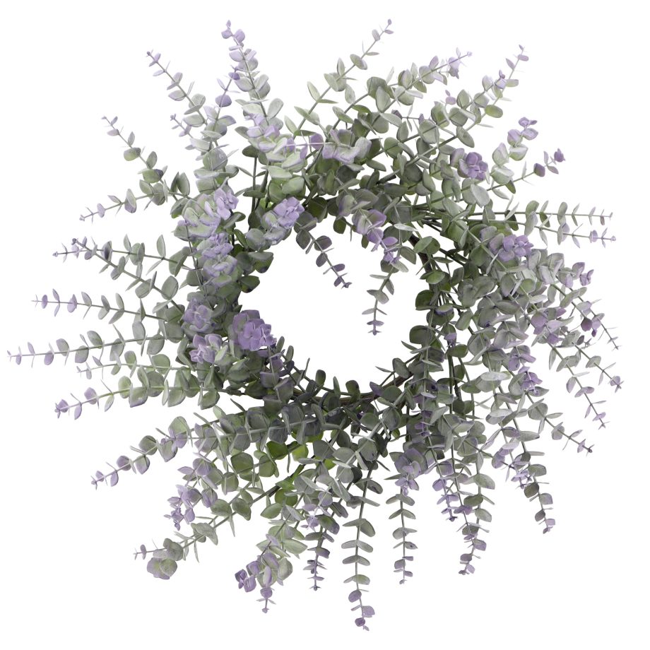 WREATH / CANDLE RING EUCALYPTUS 6.5" INSIDE GREEN /LILAC