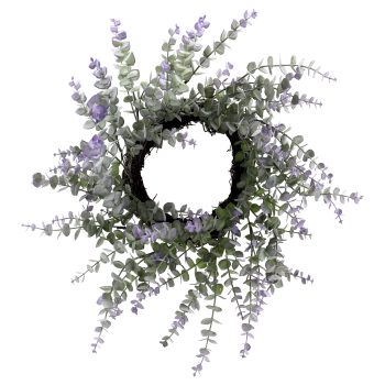 WREATH EUCALYPTUS 18" GREEN/LILAC