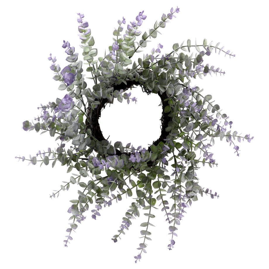 WREATH EUCALYPTUS 18" GREEN/LILAC