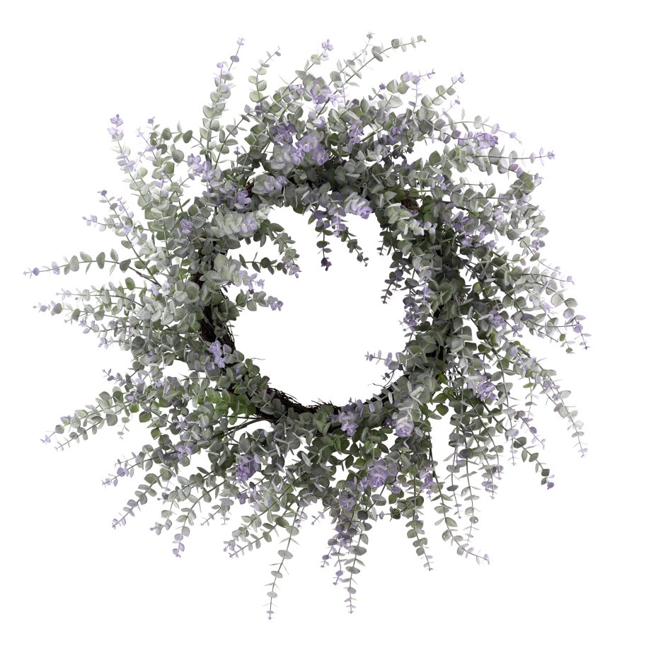 WREATH EUCALYPTUS 24" GREEN/LILAC
