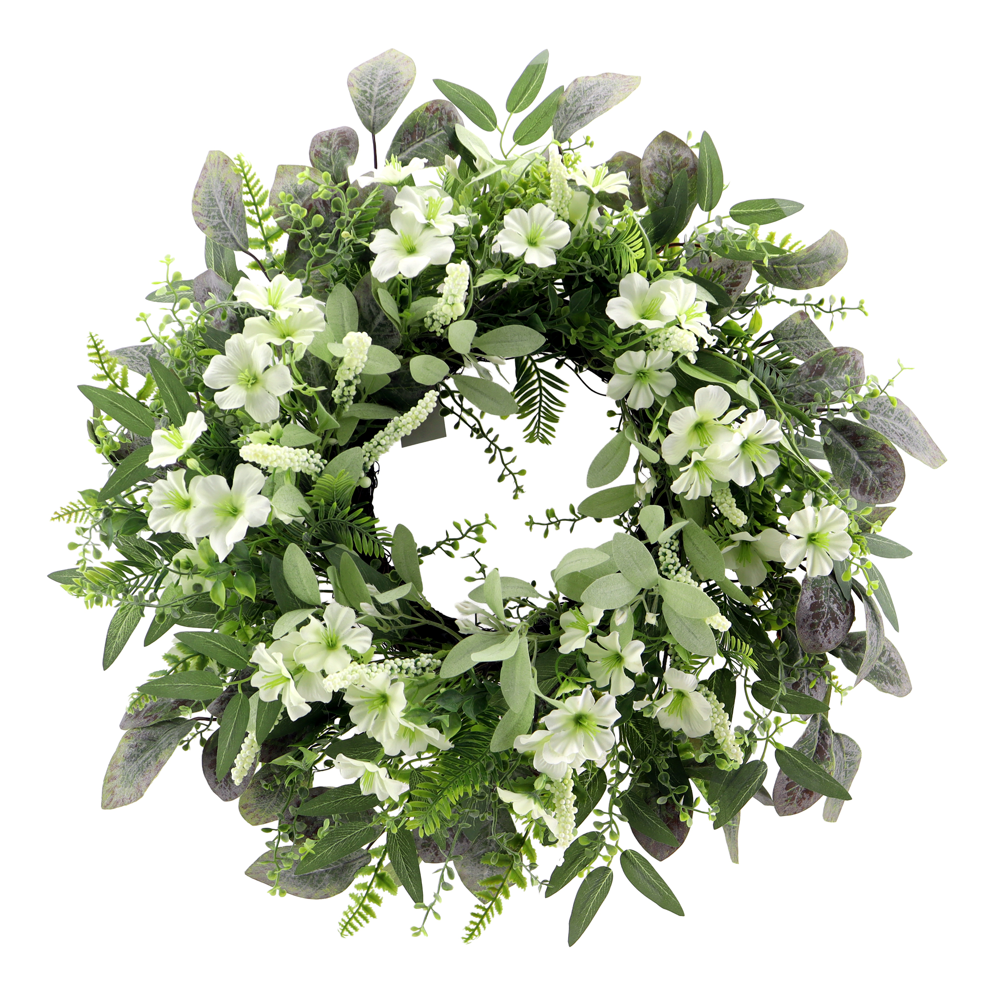 WREATH JADE PHLOX 24" WHITE/GREEN