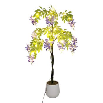 TREE WISTERIA 48"/120CM PURPLE 76L WARM WHT. 120V