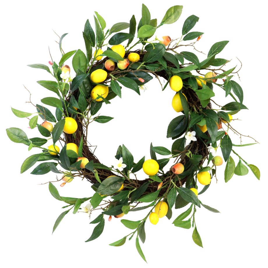 WREATH LEMON SM 24" YELLOW/GREEN