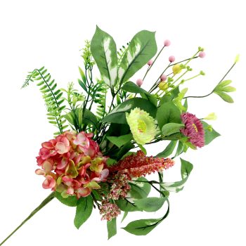 SPRAY HYDRANGEA 22" MIXED PINK/CORAL