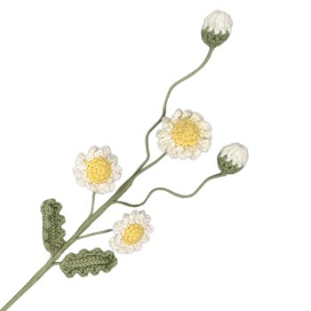 CROCHET DAISY SPRAY 21"X5" WHITE