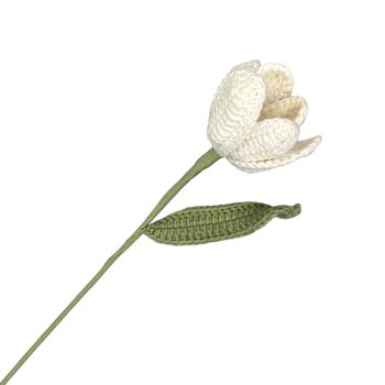 CROCHET STEM DAISY 18"X4" WHITE/YELLOW