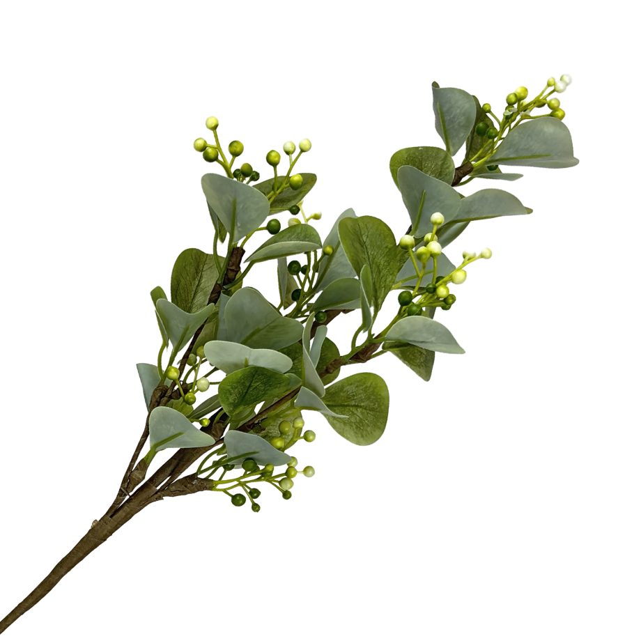 SPRAY LEAVES 24" GREEN W/WHITE BERRIES