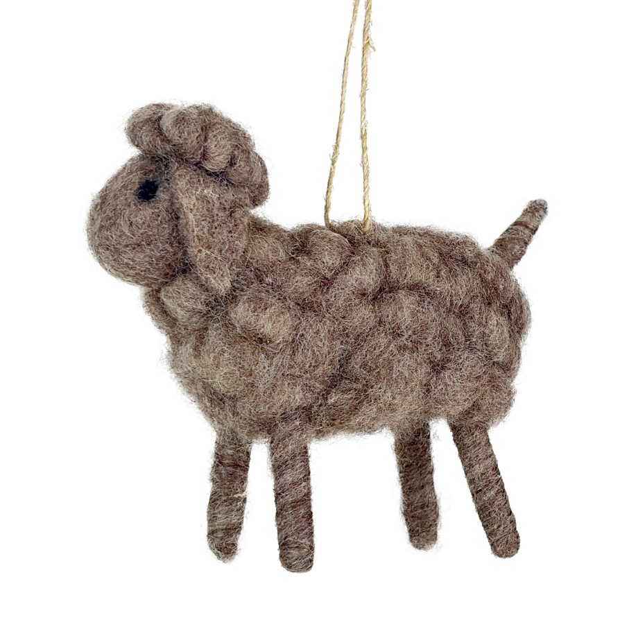 ORN SHEEP BROWN 4" STANDING