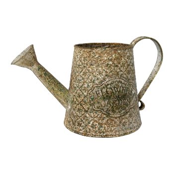 METAL VASE/WATERING CAN 10.5"H VINTAGE FINISH