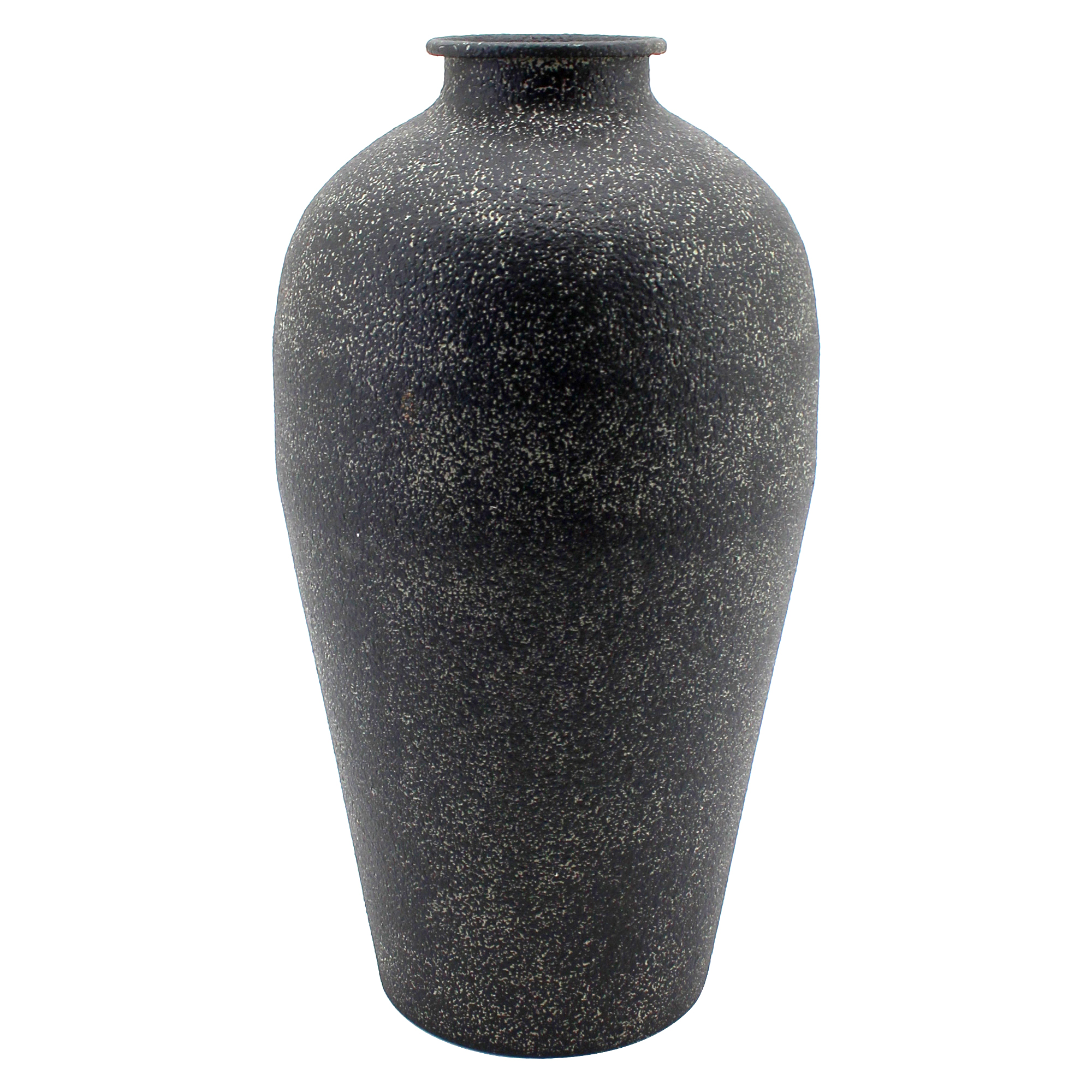 METAL VASE 6"X11.5"H MATTE BLACK FINISH
