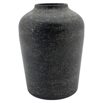 METAL VASE 6.5"X9"H MATTE BLACK FINISH
