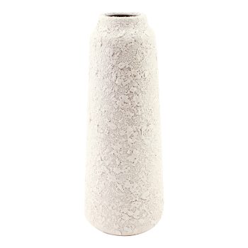 METAL VASE 5"X12"H BEIGE SAND FINISH