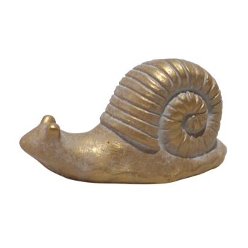 SNAIL DECOR CEMENT 4.5"X2"H GOLD FINISH