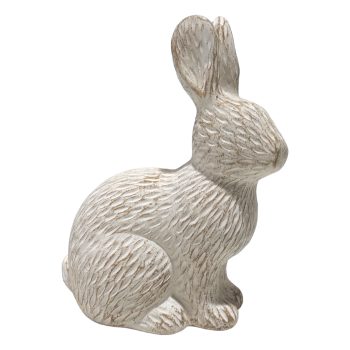RABBIT DECOR CEMENT 6.5"X8.5"H NATURAL FINISH