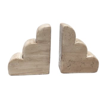 BOOK ENDS DECOR CEMENT 8"X5"H 2PC MARBLE FINISH
