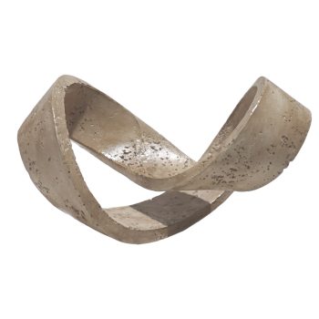 ABSTRACT RIBBON DECOR POLYRESIN 11.5"X6.5"H MARBLE FIN.