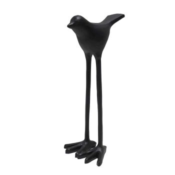 LONG LEGS BIRD DECOR POLYRESIN 5"X10"H BLACK FINISH