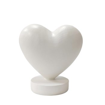 HEART TABLE DECOR POLYRESIN 6"X3"X6" WHITE
