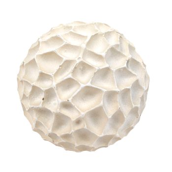 DECOR HONEYCOMB BALL MGO 4.5" BEIGE MARBLE FINISH