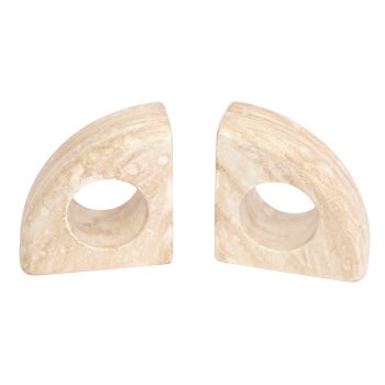 BOOK ENDS DECOR RESIN 4.75"X2"H 2PC MARBLE FINISH
