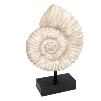 SHELL DECOR RESIN 8X3"X14.6" SAND FIN. ON BLACK STAND