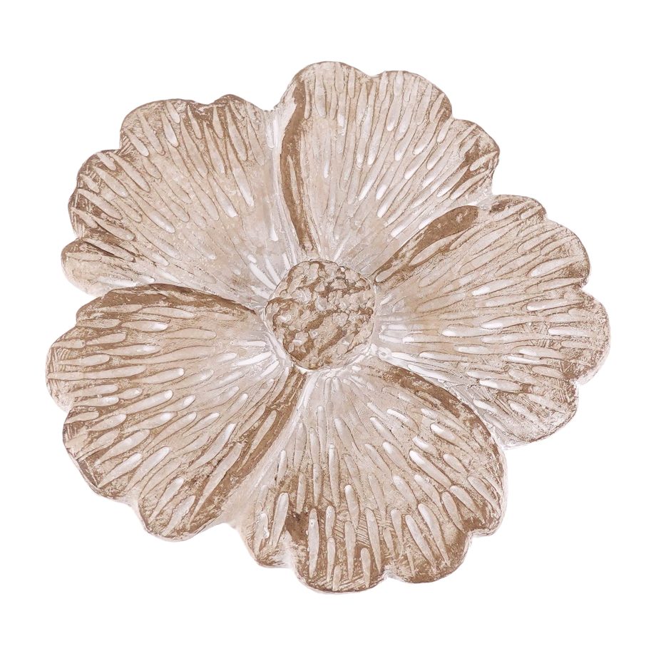 FLOWER DECOR CEMENT 6"X1"H NATURAL FINISH