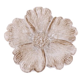 FLOWER DECOR CEMENT 7"X2"H NATURAL FINISH
