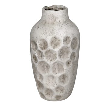 CERAMIC VASE 6.75"X12.6"H STONE FINISH