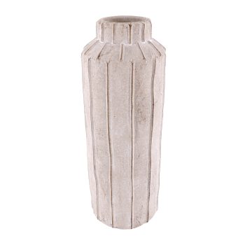 CEMENT VASE 5.5"X15"H NATURAL FINISH