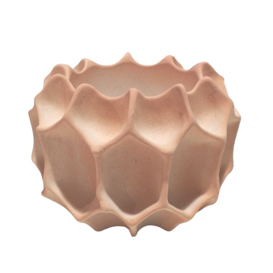 CEMENT HONEYCOMB POT/DECOR 7.5"X7.5"H SAND FINISH