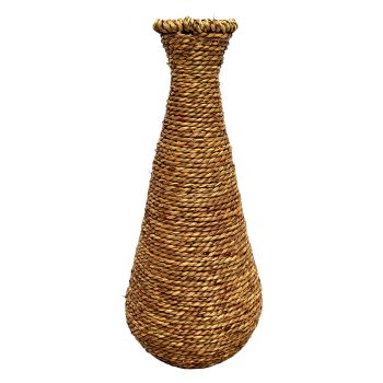 GRASS WOVEN VASE 7.29"X16.35" NATURAL BROWN