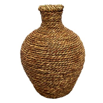 GRASS WOVEN VASE 8.27"X11.03"H NATURAL BROWN