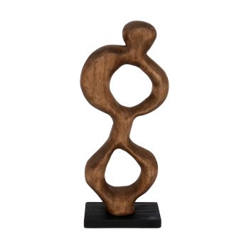 WOODEN TABLE DECOR VASE 7"X3.5"X16" WALNUT FINISH