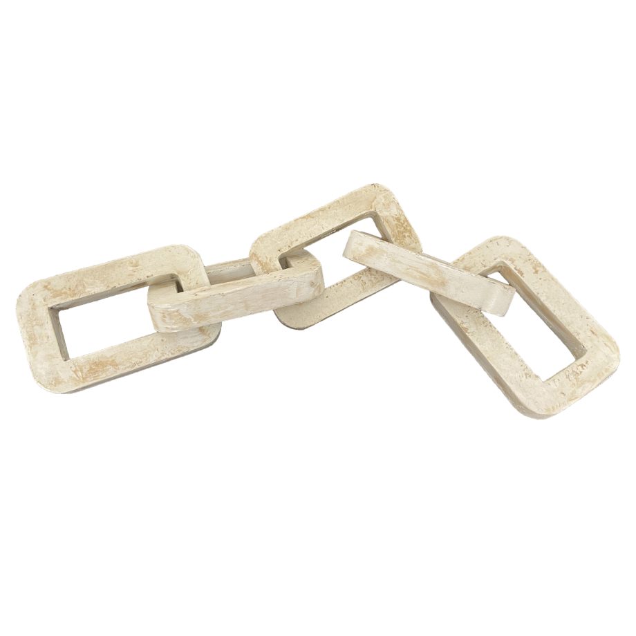 WOODEN/MDF CHAIN DECOR 23"X4" NATURAL CREAM FIN.