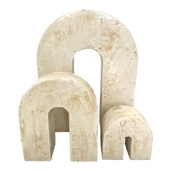 WOODEN TABLE DECOR SET U-STAND 9"X12"X2"/6"X7"X2"/4"X4"X2"