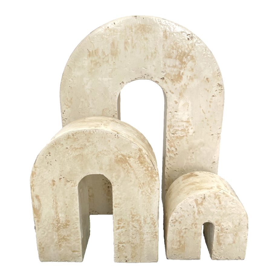 WOODEN TABLE DECOR SET U-STAND 9"X12"X2"/6"X7"X2"/4"X4"X2"
