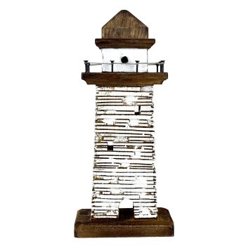 LIGHT HOUSE 15" WHITE BRICK LOOK NATURAL FINISH