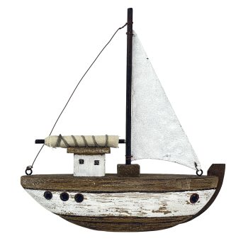 SAILBOAT 8" WOODEN NATURAL FINISH