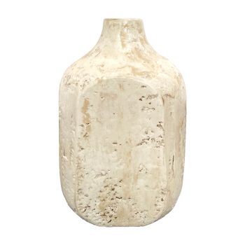 WOODEN TABLE DECOR VASE 5"X3"X7" WHITEWASH FINISH