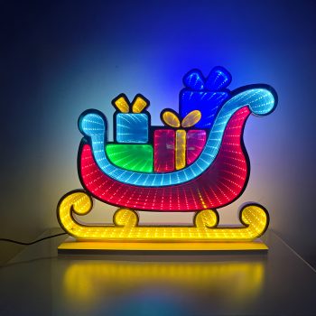 INFINITY LIGHT GIFT SLEIGH 16"X18" MULTI