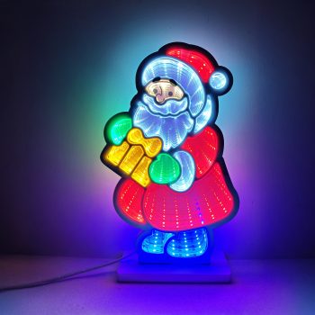 INFINITY LIGHT SANTA 7"X12" MULTI